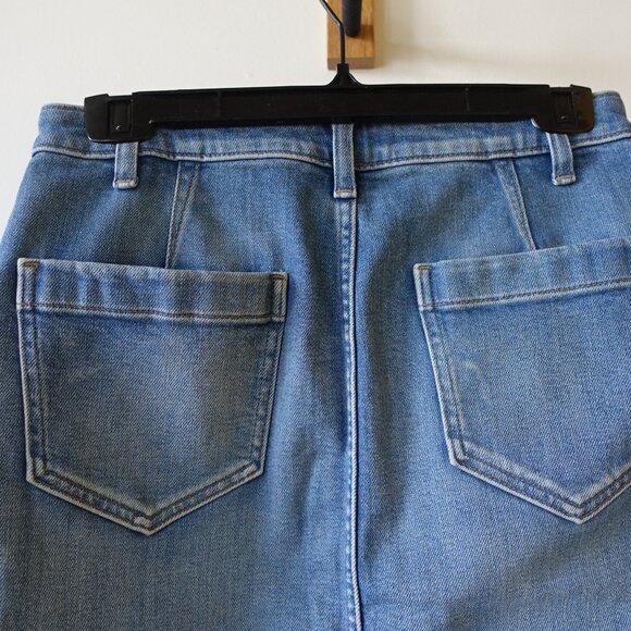 Banana Republic BR denim pencil a-line jean skirt petite 4 4P P4 - Picture 12 of 13